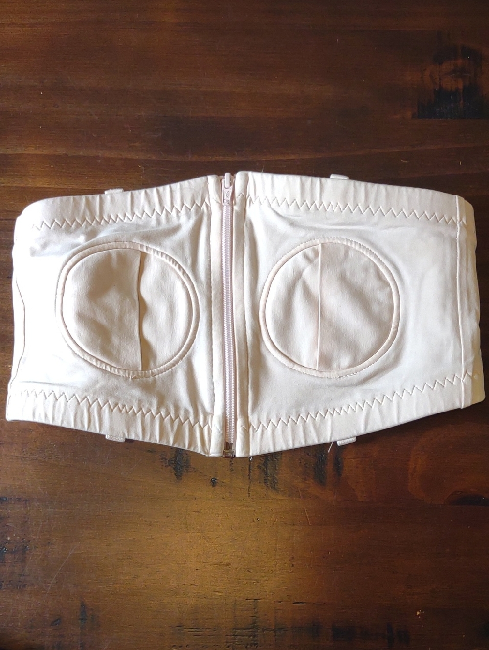 Front-Zip Support Band in Light Beige